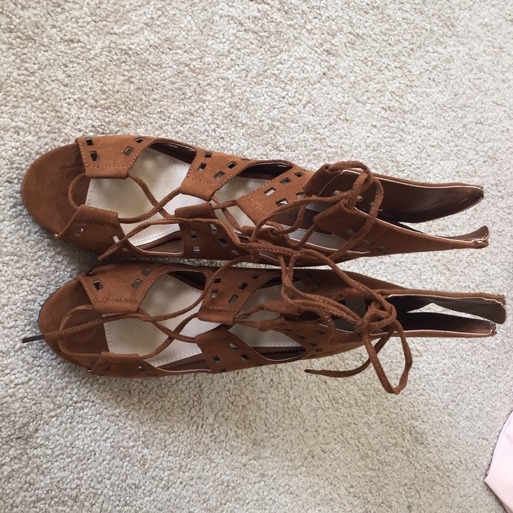 Forever 21 Brown lace up heels